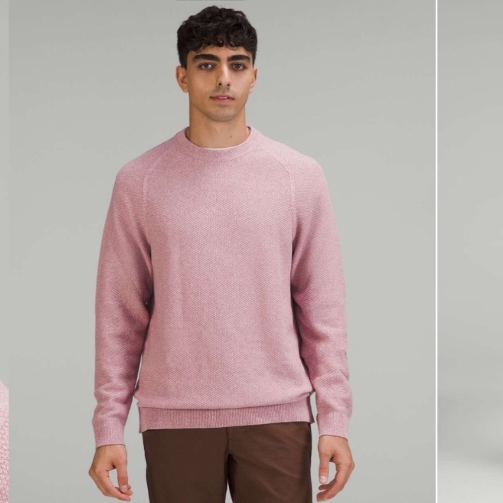 Lululemon Textured Knit Crewneck Sweater
Heathered Brier Rose Preppy Mens Size M